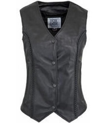 Fox Creek Braided Women's Vest with Zippered pockets- Biker King