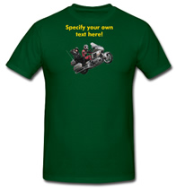 Click on image for more info, to customize text or shirt color, and to order!