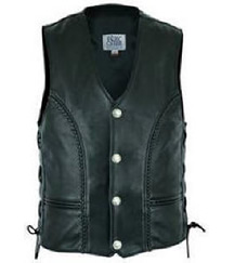Fox Creek Braided Vest with Buffalo Nickels- Biker King