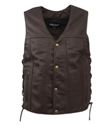 Fox Creek Brown Cowhide Highway 21 Vest- Biker King