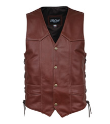 Fox Creek Men's Dowhide Brandy Laced Classic Vest- Biker King