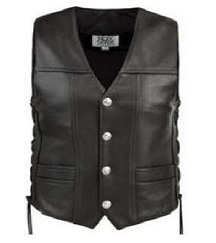 Fox Creek Full Back Buffalo Nickel Men's Vest- Biker King