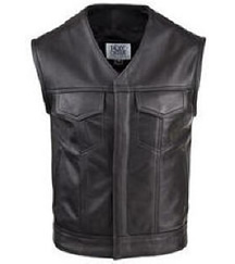 Fox Creek V-Neck Leather Rebel Vest- Biker King