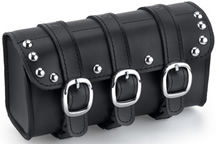 Viking Bags Trianion Studded Leather Handlebar Bag- Biker King