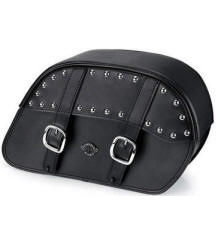 Viking Bags Vital Large Universal Studded Leather Saddlebags- Biker King